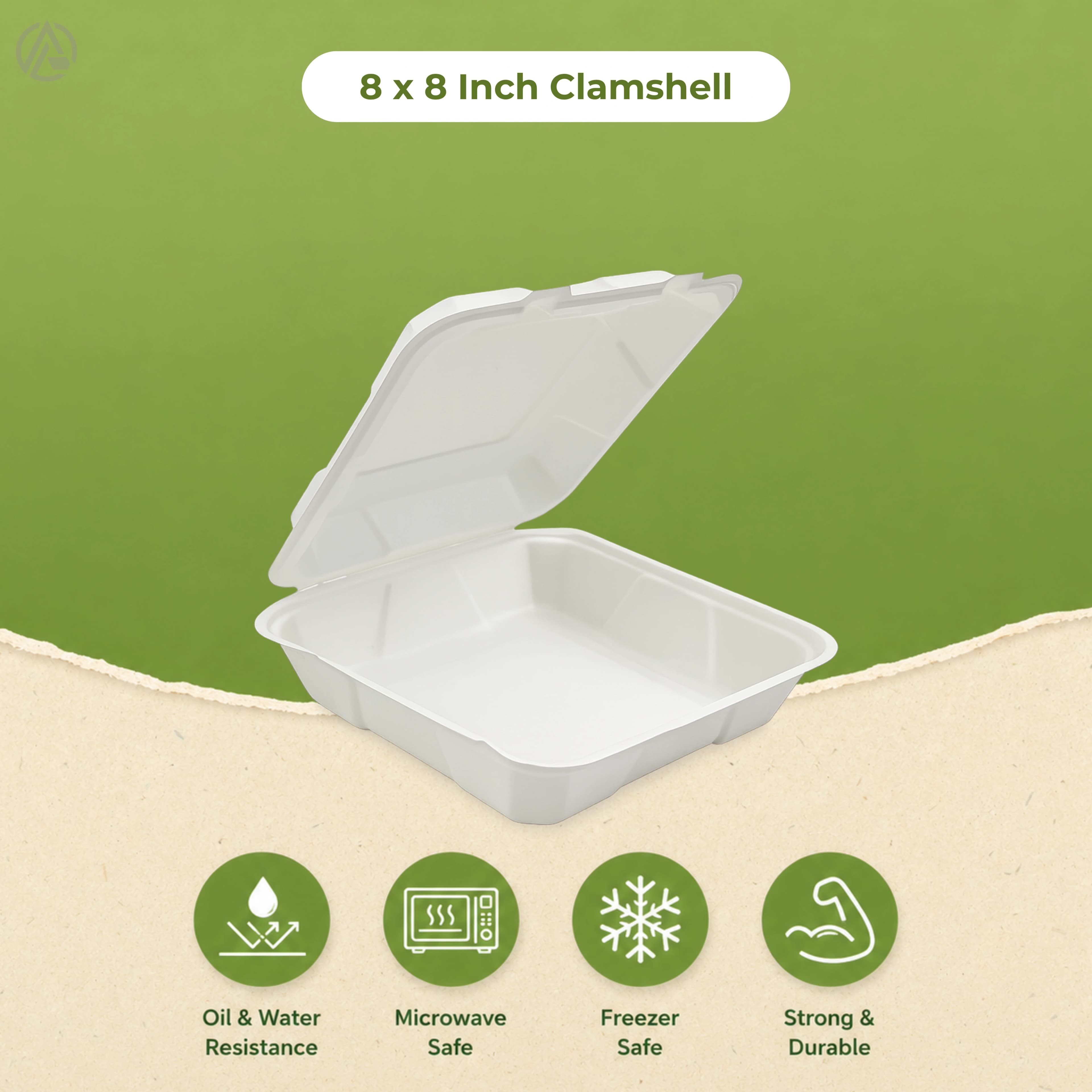 8x8 Inch Clamshell