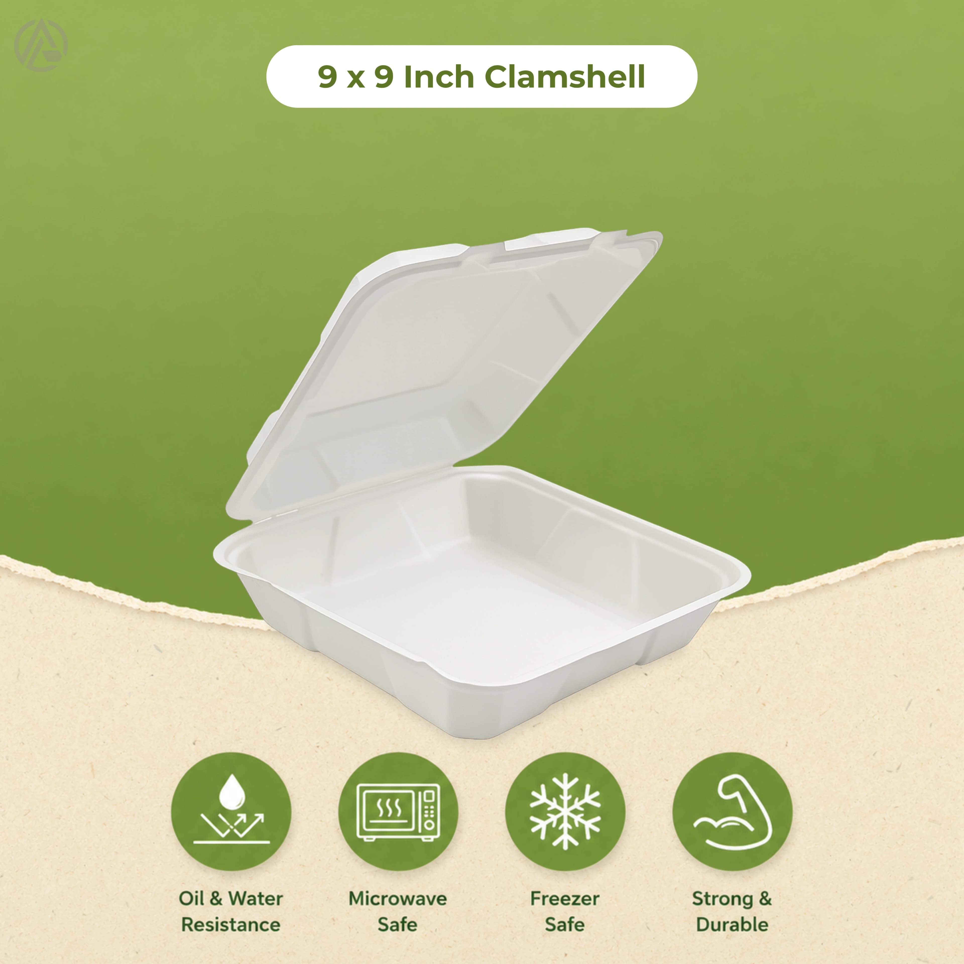 9x9 Inch Clamshell